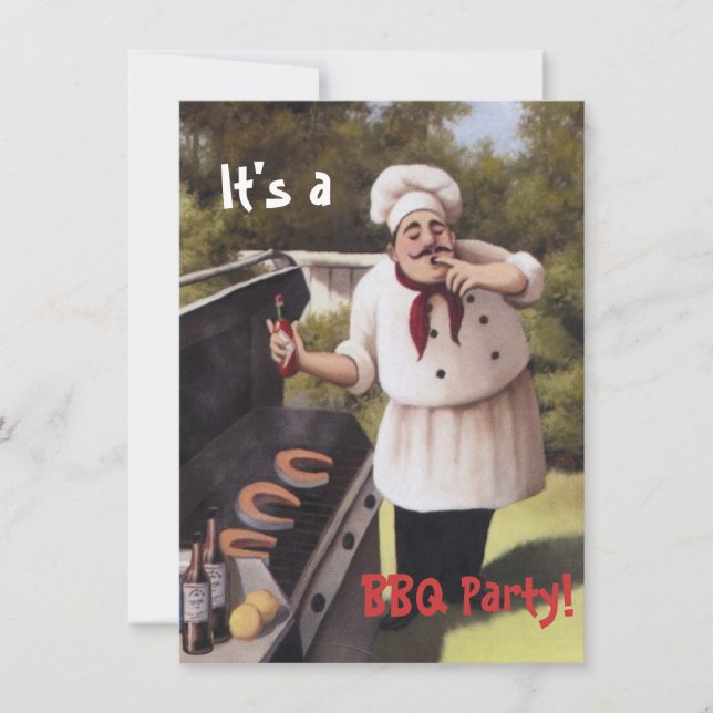 Funny Backyard BBQ Party Inbjudan (Framsida)