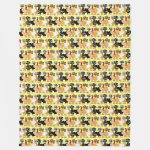 Funny Backyard Chickens polska Hens Polka Dot Fleecefilt