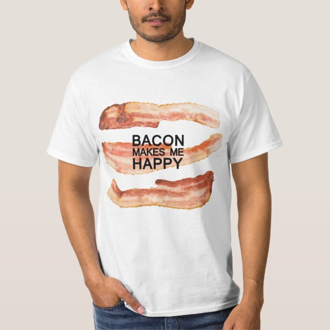 Funny Bacon Älskare Tee Shirt (Framsida)