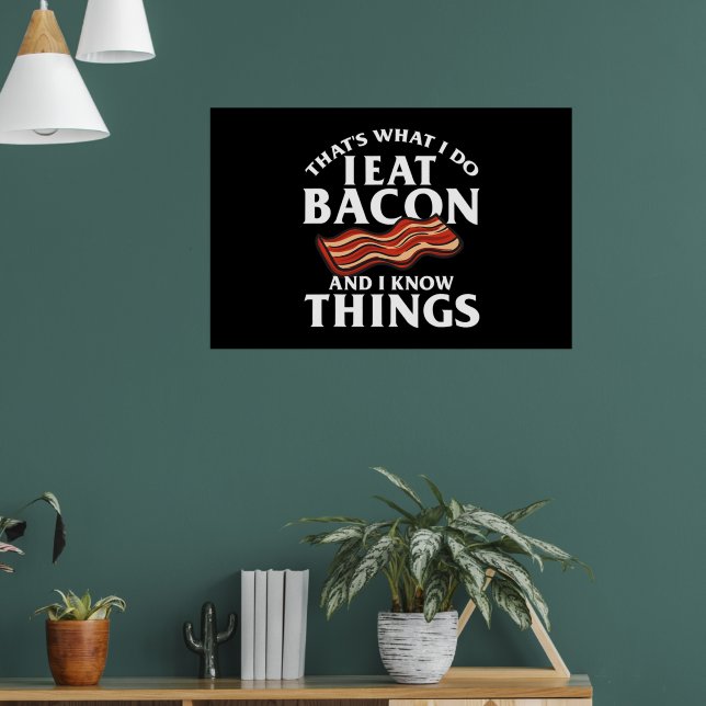 Funny Bacon Cured Gris Strips Kött Poster (Vardagsrum 1)