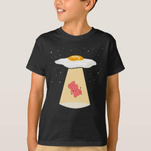 Funny Bacon Egg Abducting Breakfast Food T Shirt