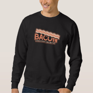 Funny Bacon gör allt bättre Lång Ärmad Tröja