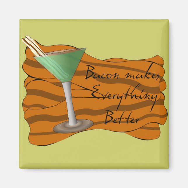 Funny Bacon Martini Magnet (Framsidan)