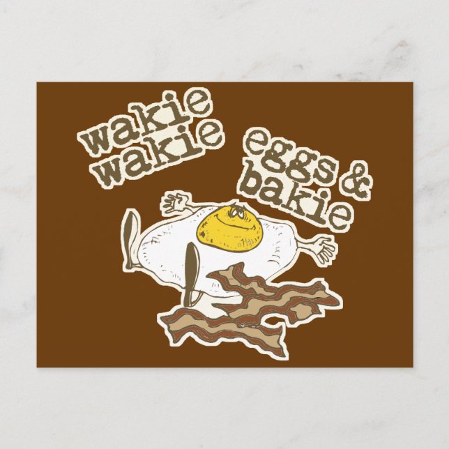 Funny Bacon och Eggs Vykort (Framsida)