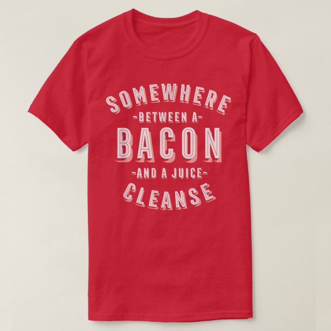 Funny Bacon och en juice Rensa Bacon Älskare Vegan T Shirt (Design framsida)