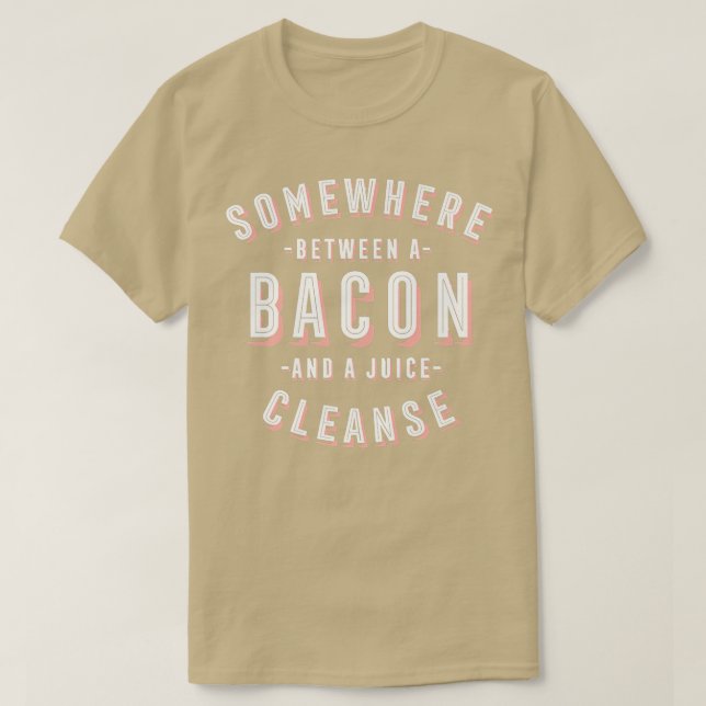 Funny Bacon och en juice Rensa Bacon Älskare Vegan T Shirt (Design framsida)