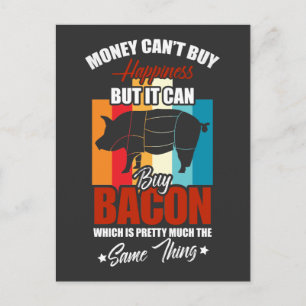 Funny Bacon Quote for BBQ Grillmaster Vykort