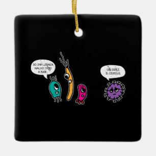 Funny Bacteria Pun Biology Science Biolog Julgransprydnad Keramik