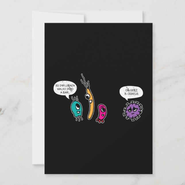 Funny Bacteria Pun Biology Science Biolog Julkort (Framsida)