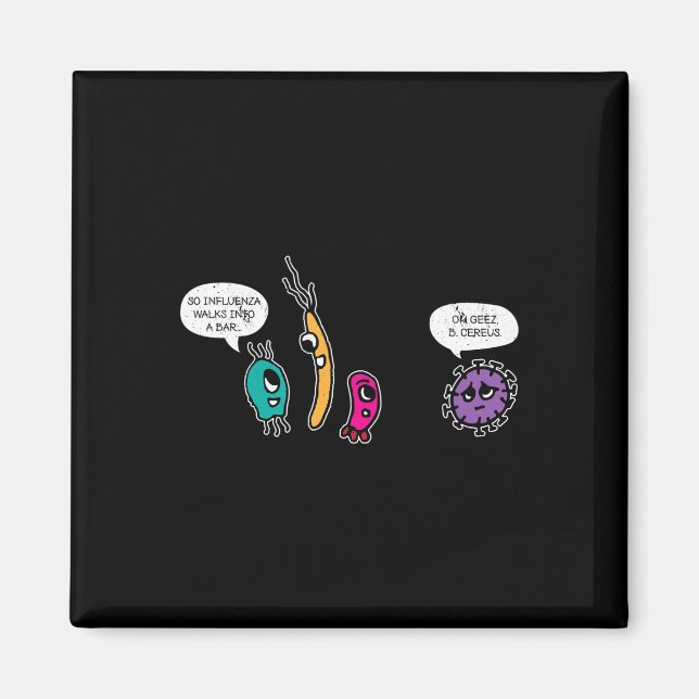 Funny Bacteria Pun Biology Science Biolog Magnet (Framsidan)