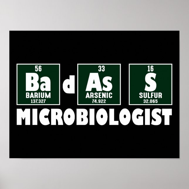 Funny Badass Microbiolog Poster (Framsidan)