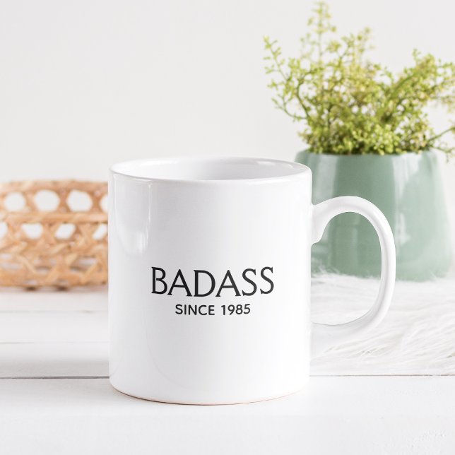 FUNNY BADASS SEDCE Snyggt Modern Typography Chic Två-Tonad Mugg (Skapare uppladdad)