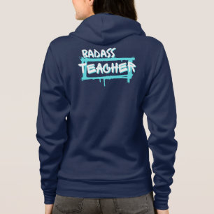 Funny Badass Teacher in White Fold Font T Shirt