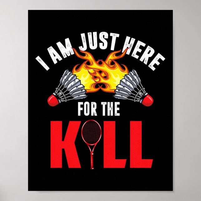 Funny Badminton Älskare Shirt Badminton Player Bad Poster (Framsidan)