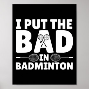 Funny Badminton Art För manar Women Shuttle Sport Poster