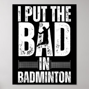 Funny Badminton Art För manar Women Shuttle Sport Poster