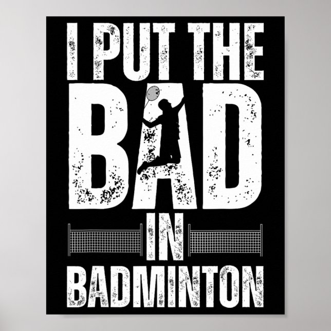 Funny Badminton Art För manar Women Shuttle Sport  Poster (Framsidan)