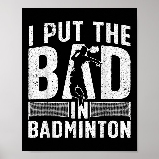 Funny Badminton Art For Men Women Shuttle Sport Pl Poster (Framsidan)