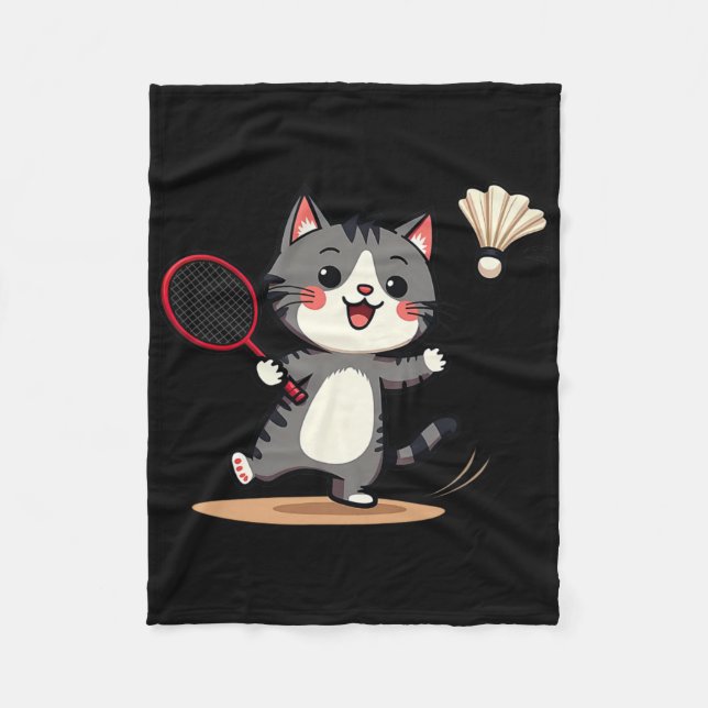 Funny Badminton Cute Racket Shuttle Manar Women Fleecefilt (Framsidan)