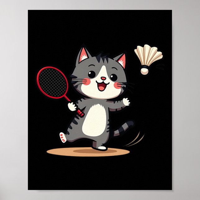 Funny Badminton Cute Racket Shuttle Manar Women Poster (Framsidan)