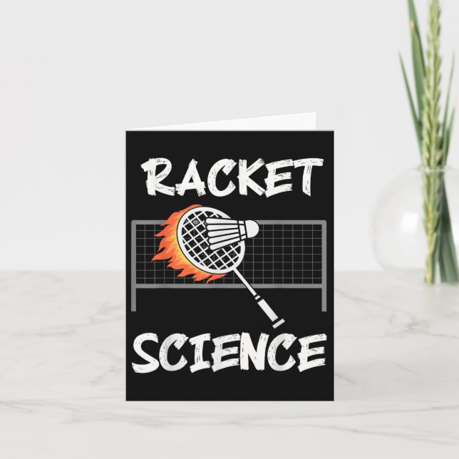 Funny Badminton Humor Racket Science Shuttle Sport Kort (Framsida)