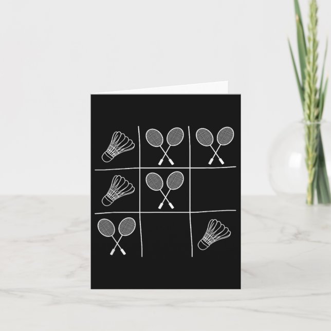 Funny Badminton Joke - Noughts and Kor Tic-tac Kort (Framsida)