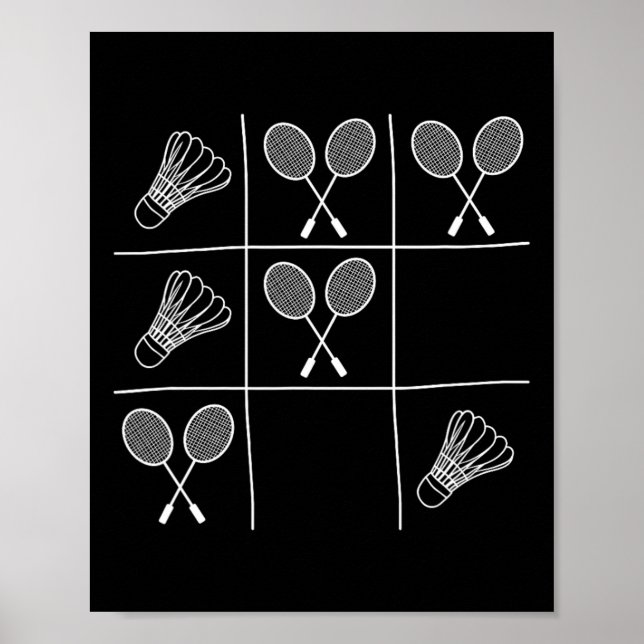 Funny Badminton Joke - Noughts and Kor Tic-tac Poster (Framsidan)