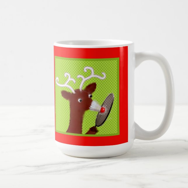 Funny Badminton julkaffe Mugg (Höger)