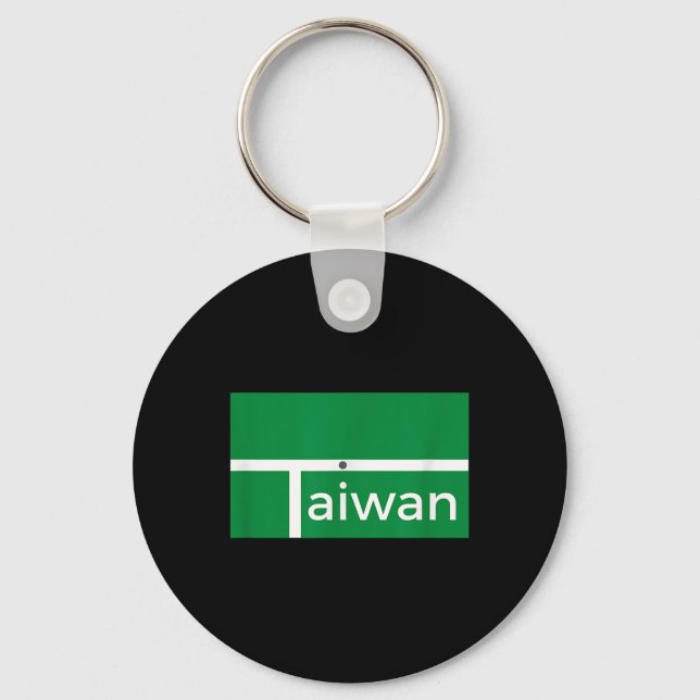 Funny Badminton Match New Taiwan Flag Alternative  Nyckelring (Framsida)