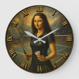 Funny Badminton Mona Lisa Shuttlecock Gift Stor Klocka