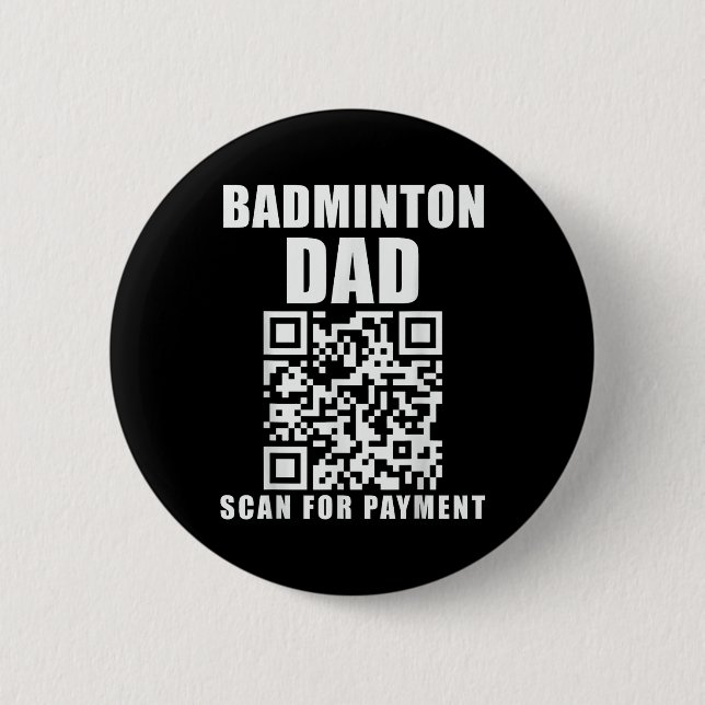 Funny Badminton Pappa Scan for Payment Fars dag Knapp (Framsida)