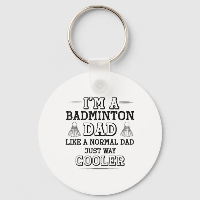 Funny Badminton Pappa Shirt Manar Badminton Player Nyckelring (Framsida)