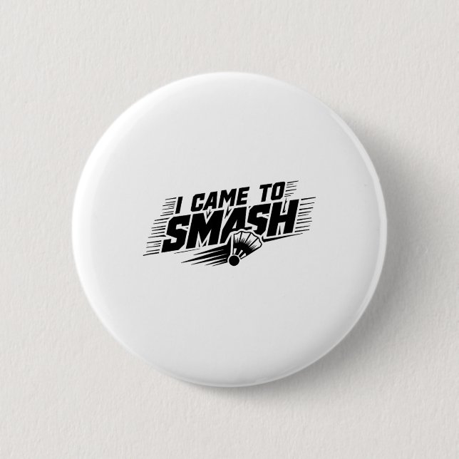 Funny Badminton Player Humor Smash Shuttle 1 Knapp (Framsida)