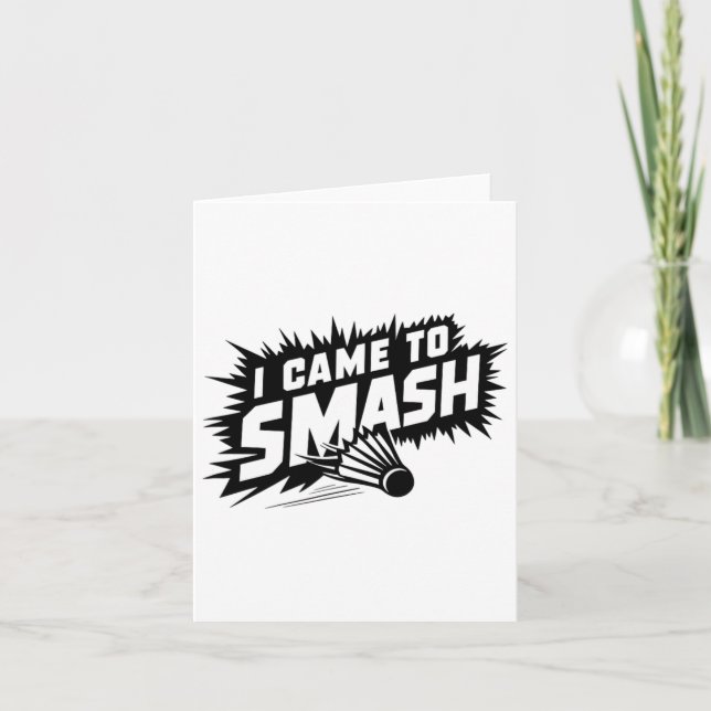 Funny Badminton Player Humor Smash Shuttle Kort (Framsida)