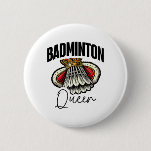 Funny Badminton Player Kärlek Shuttle Design 19 Knapp