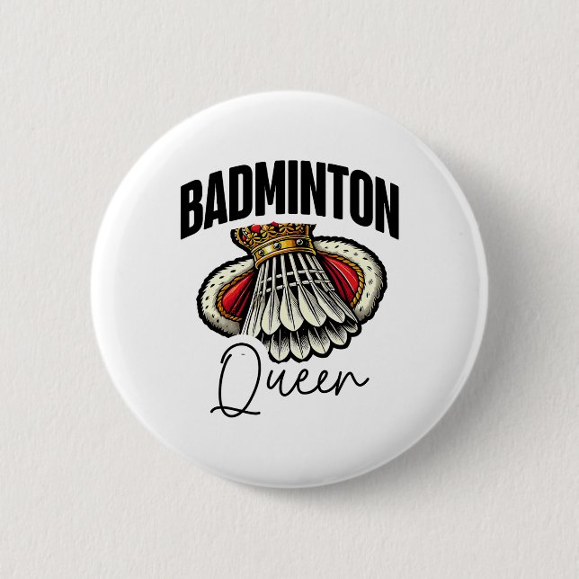 Funny Badminton Player Kärlek Shuttle Design 19 Knapp (Framsida)