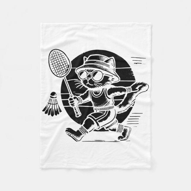 Funny Badminton Player Kärlek Shuttle Design 25 Fleecefilt (Framsidan)