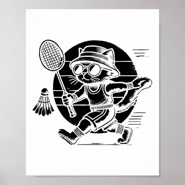 Funny Badminton Player Kärlek Shuttle Design 25 Poster (Framsidan)