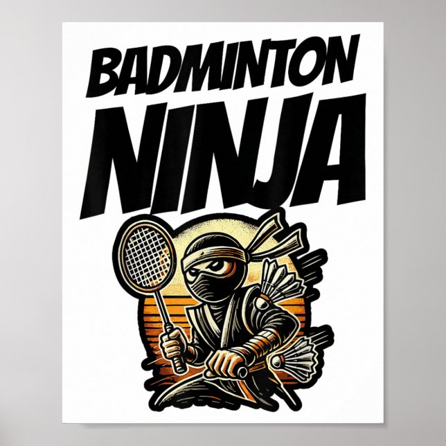 Funny Badminton Player Kärlek Shuttle Design 7 Poster (Framsidan)
