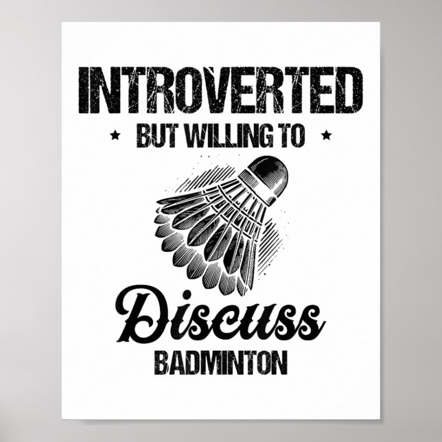 Funny Badminton Player Kärlek Shuttle Design 8 Poster (Framsidan)