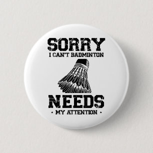 Funny Badminton Player Kärlek Shuttle Design Knapp