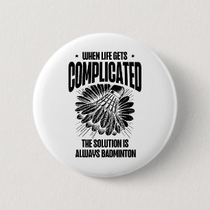 Funny Badminton Player Kärlek Shuttle Design Knapp
