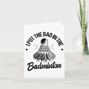Funny Badminton Player Kärlek Shuttle Design Kort