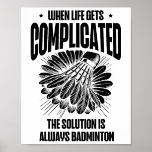 Funny Badminton Player Kärlek Shuttle Design Poster