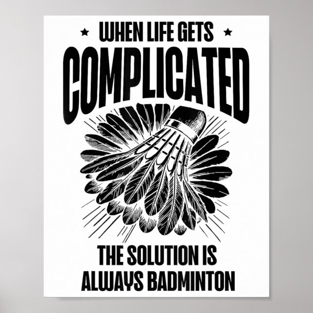 Funny Badminton Player Kärlek Shuttle Design Poster (Framsidan)