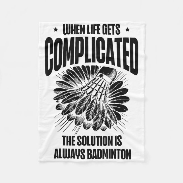 Funny Badminton Player Love Shuttle Design  Fleecefilt (Framsidan)