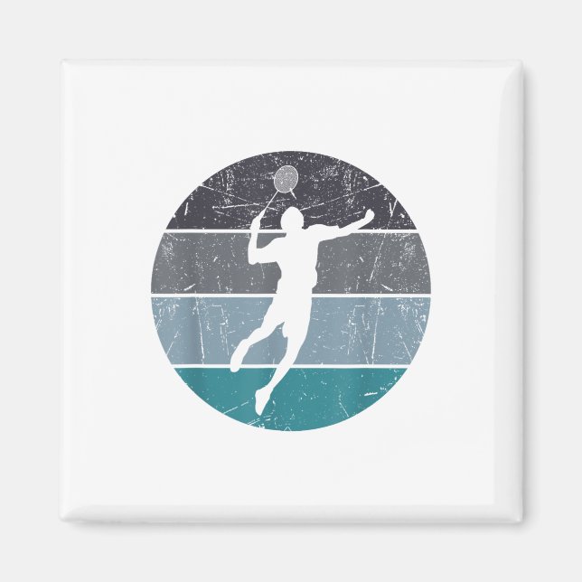 Funny Badminton Shuttle För manar Women Retro Vint Magnet (Framsidan)