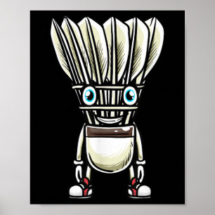 Funny Badminton Shuttle Player Design Manar Women Poster