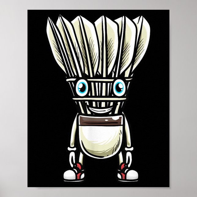 Funny Badminton Shuttle Player Design Manar Women  Poster (Framsidan)