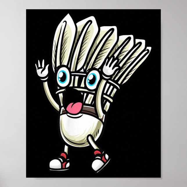 Funny Badminton Shuttle Player Design Men Women _8 Poster (Framsidan)